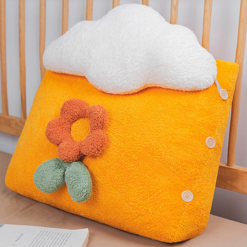 Cute Cloud-Shaped Bedside Pillow for Dorm Rooms - Plush Sleep Cushion