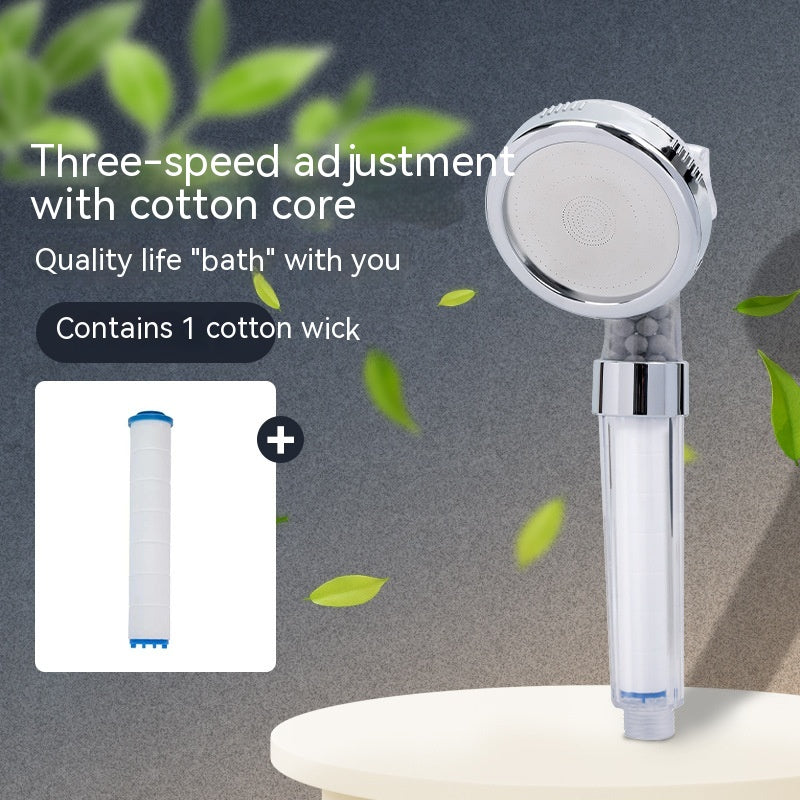 Three-Speed Anion Supercharged Shower Head Nozzle - Adjustable Bathroom Faucet