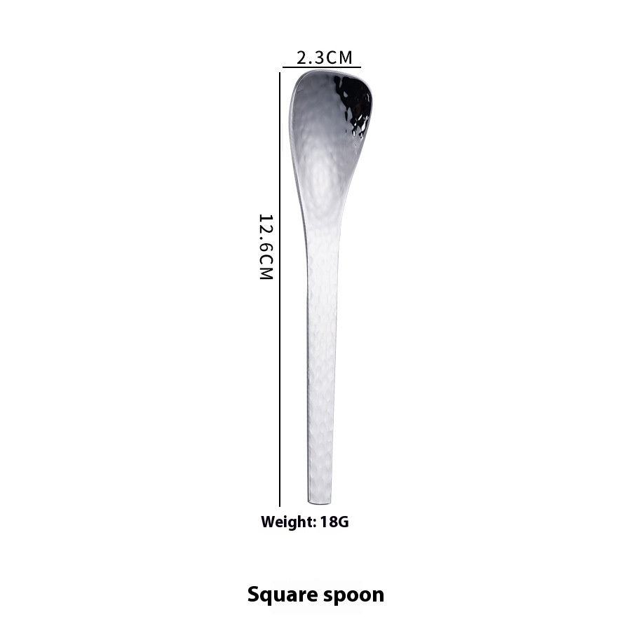 Japanese Style Stainless Steel Dessert Spoon Fork Set Kitchen Utensils