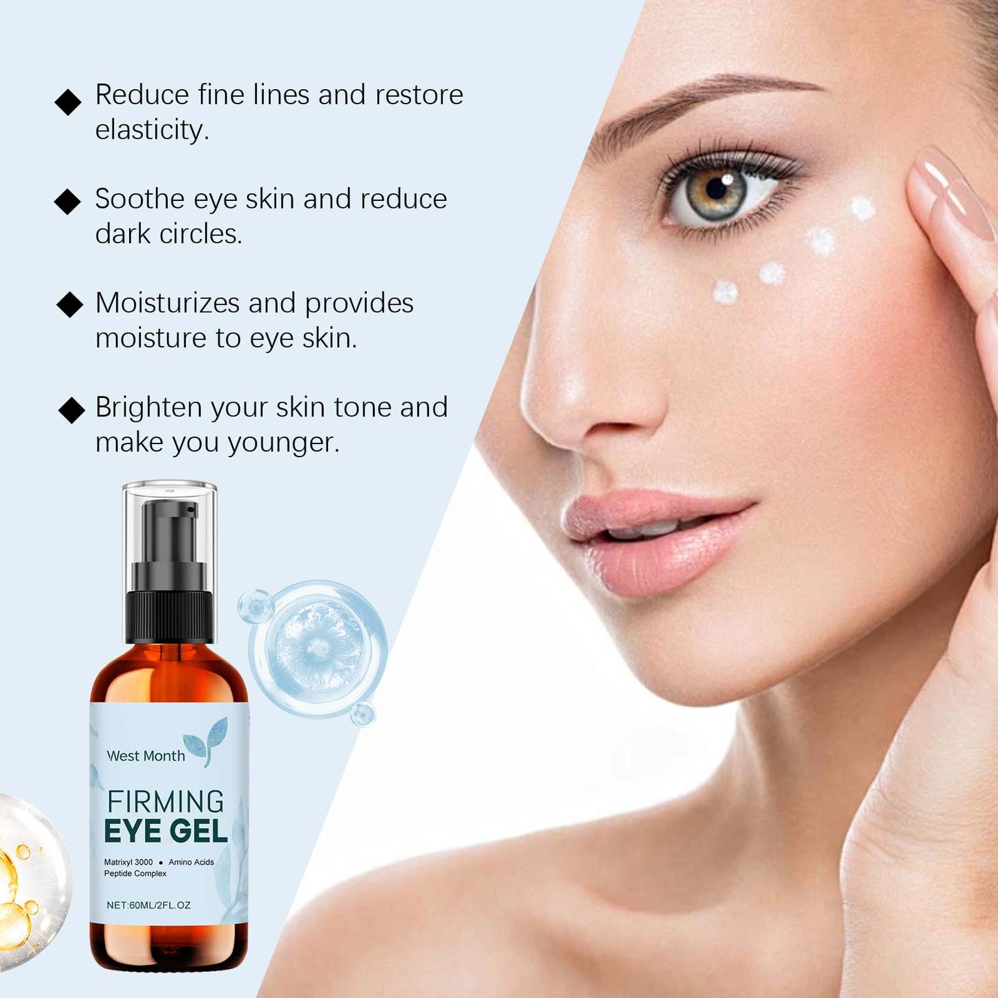 Anti-Aging Eye Care Gel - Moisturizing Eye Treatment for Fine Lines & Bags