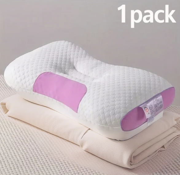 3D Knitted Cotton Massage Pillow - Pink