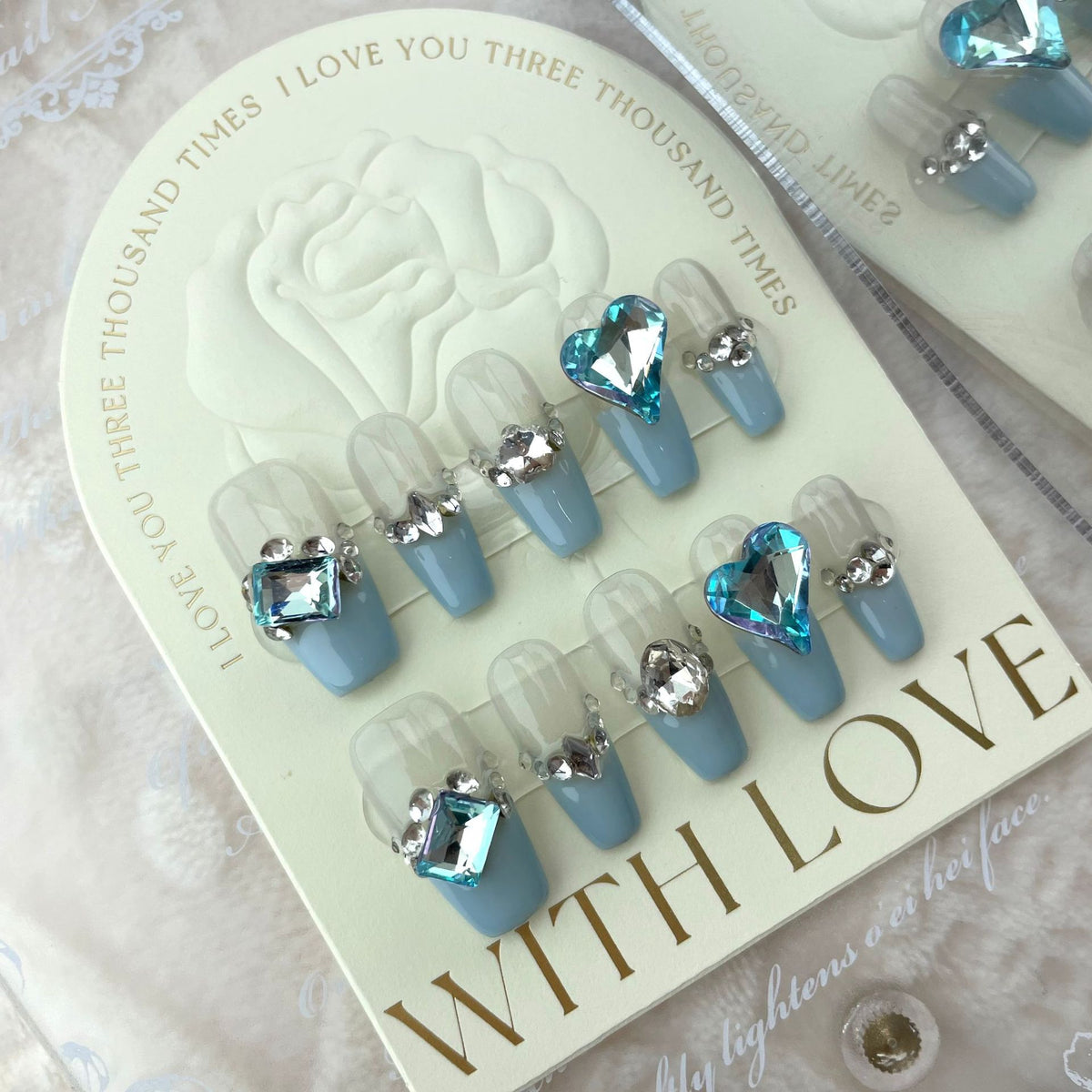 False Nails - Crooked Heart Design with Jelly Glue Kit
