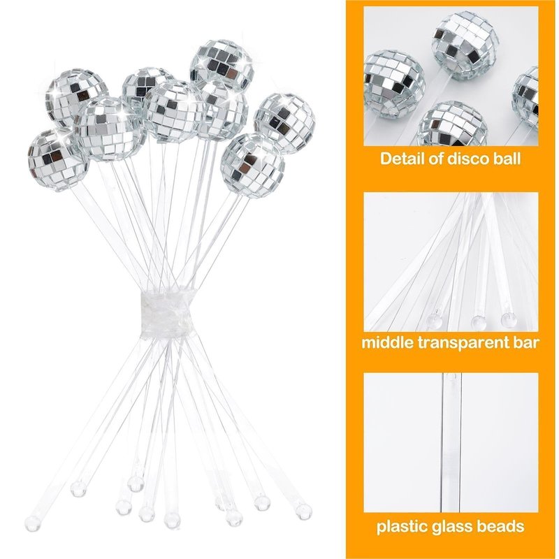 Disco Cocktail Muddler Set - Silver Party Barware Tools for Events
