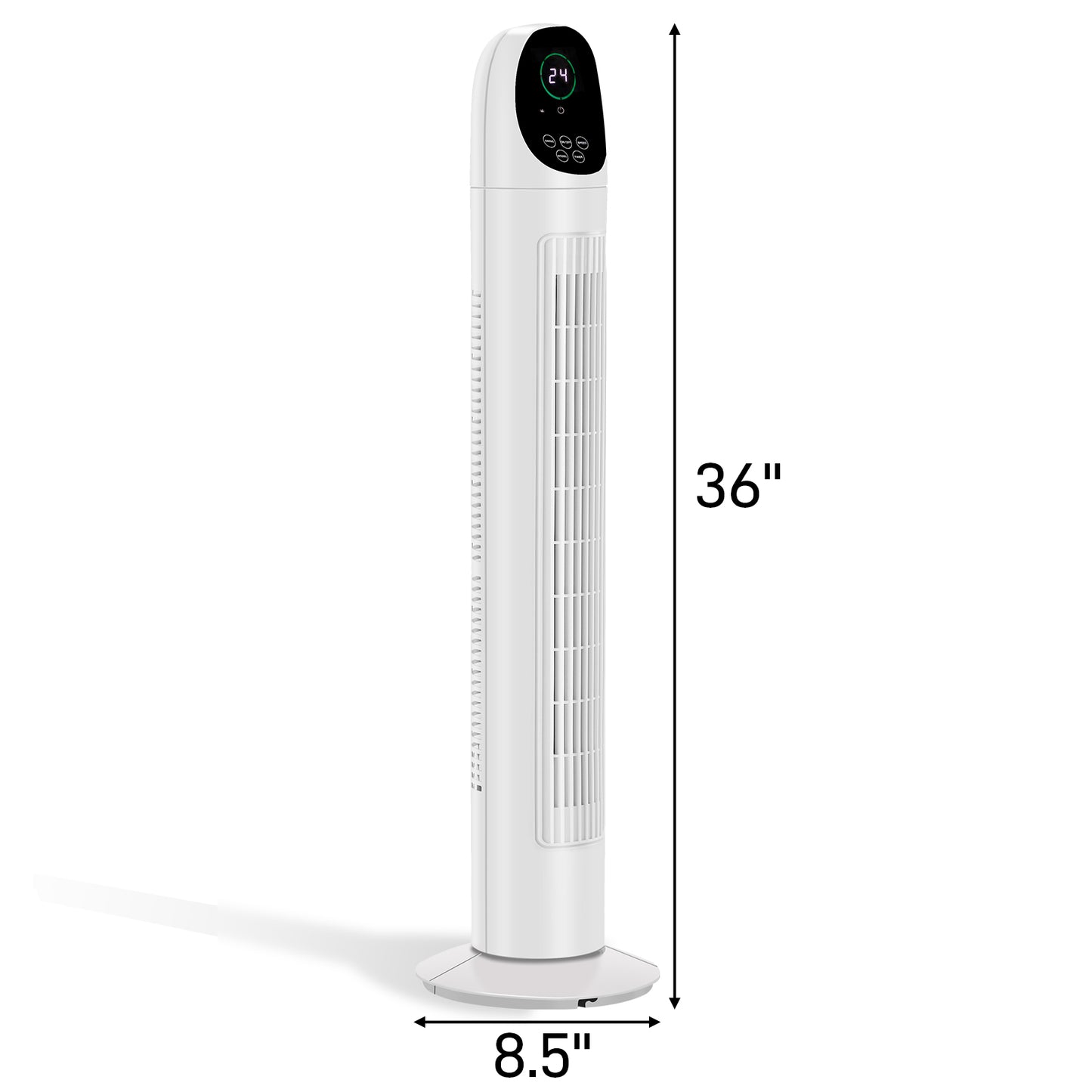 34 Inch Tower Fan with Remote Control and Digital LED Display - Quiet Space-Saving Floor Fan for Indoor Home and Bedroom Cooling
