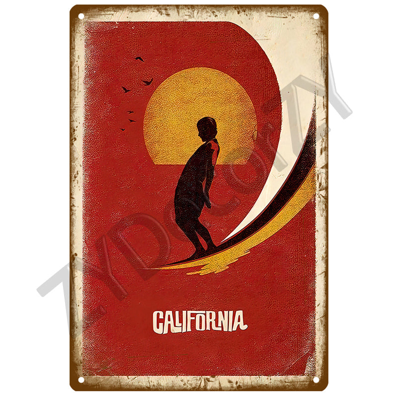 Antique Iron Sheet Wall Art for Home & Cafe Decor - 20x30cm