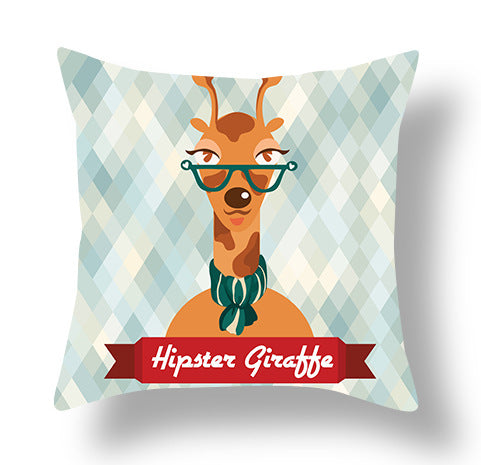 Animal Cartoon Plush Cushion Cover - 45x45cm Home Decor Pillowcase