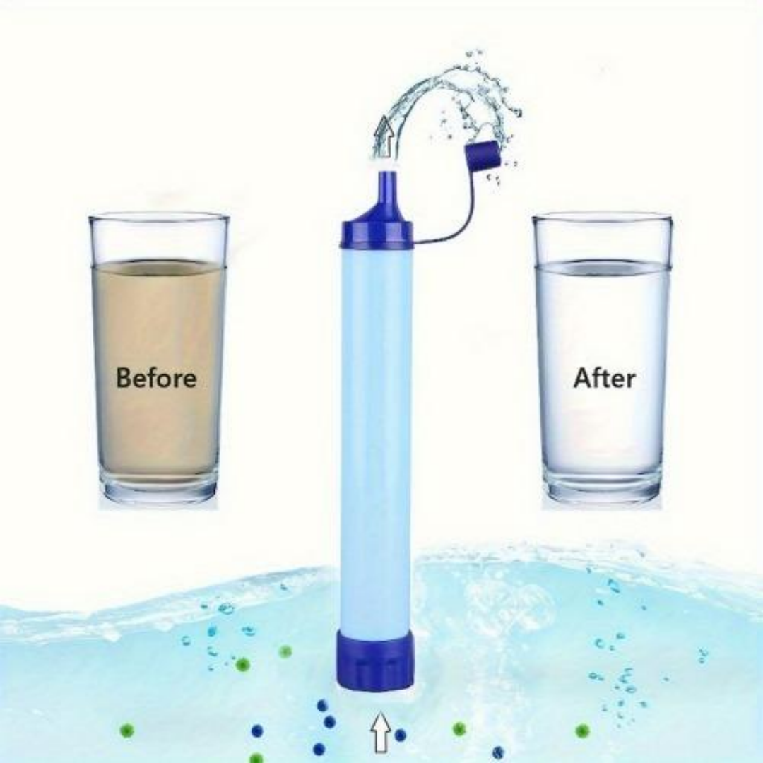 Personal Water Filter for Hiking, Camping & RV Travel - Blue