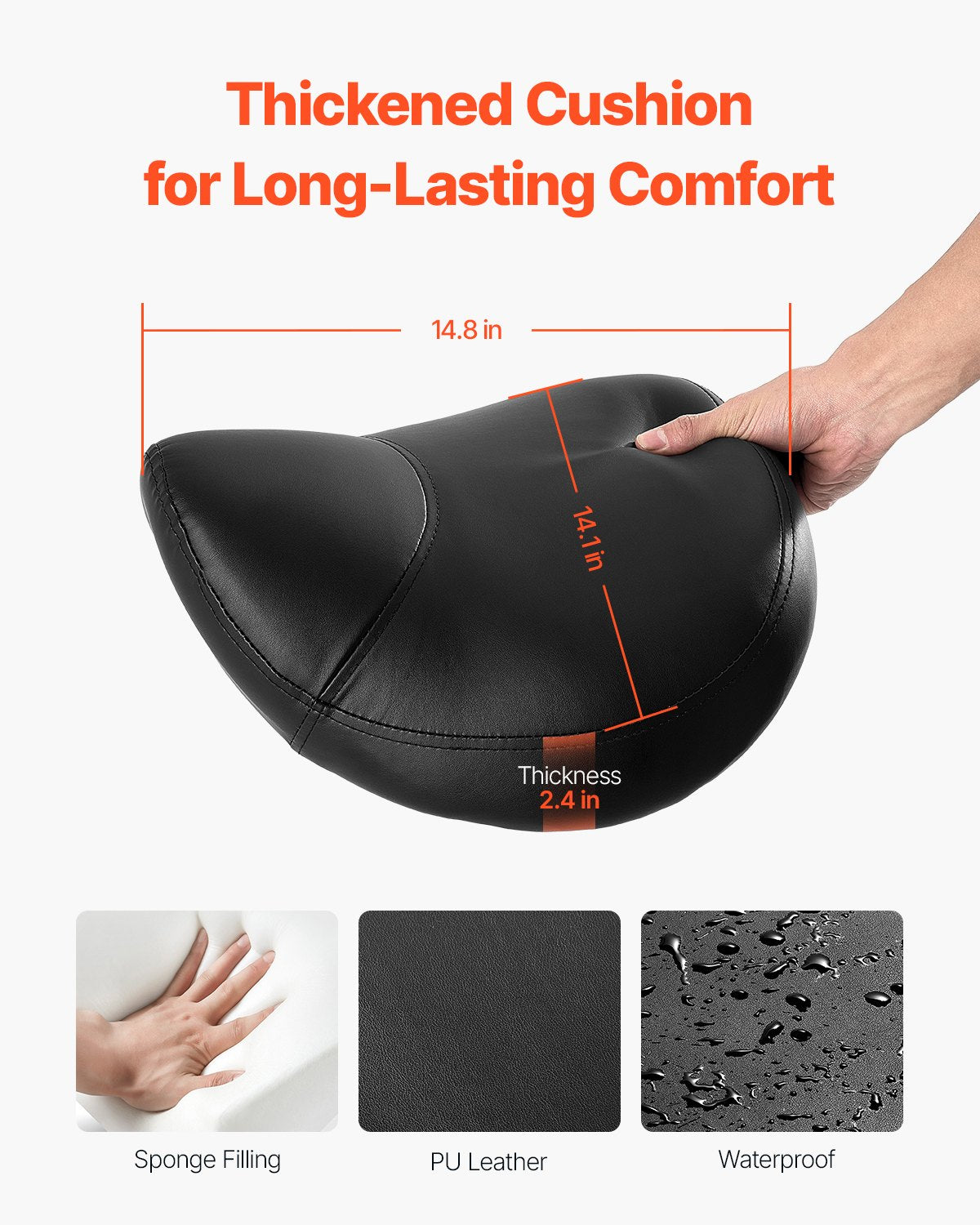 Ergonomic Saddle Stool with Wheels - Height Adjustable Black