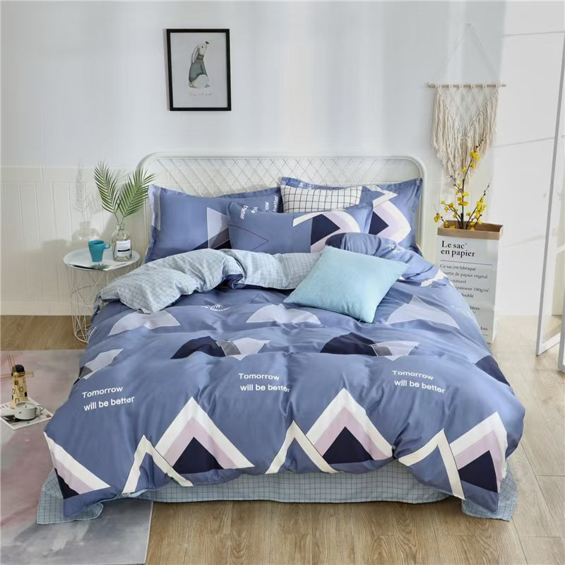 Four-Piece Bedding Set with Pillowcases and Quilt Cover - Multiple Sizes & Patterns