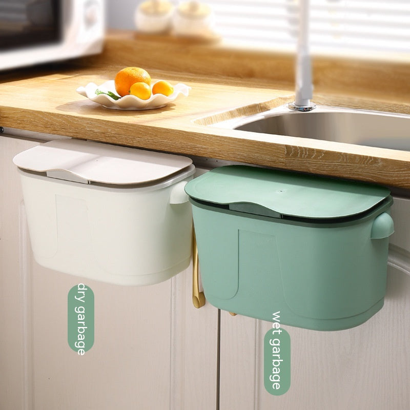 Wall-Mounted Trash Can for Bathroom and Kitchen - 7L Plastic Storage Bin