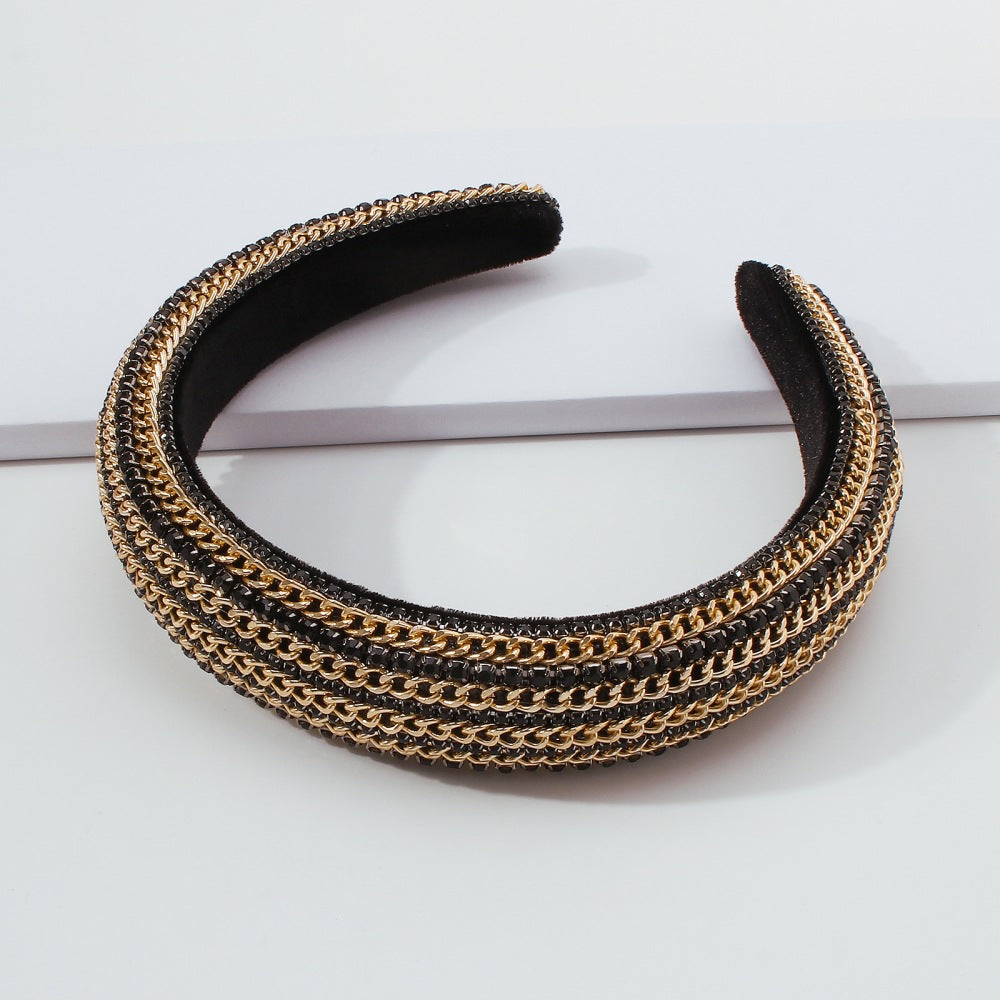 Velvet Hair Band with Diamond Details