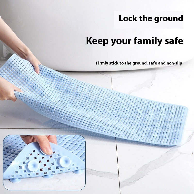Anti-Slip Shower Floor Mat 35x71cm for Bathroom Safety - Light Rose