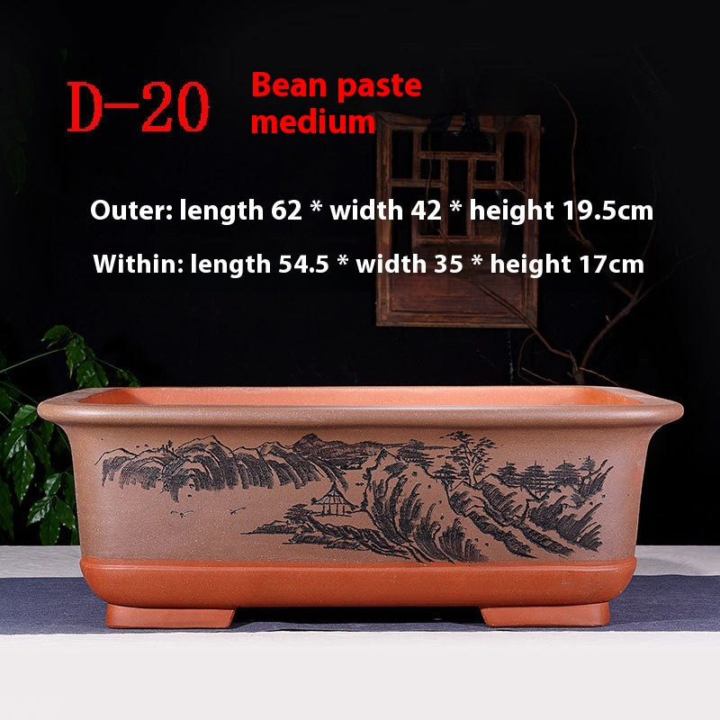 Rectangular Non-Porous Rockery for Bonsai Trees Garden Decor