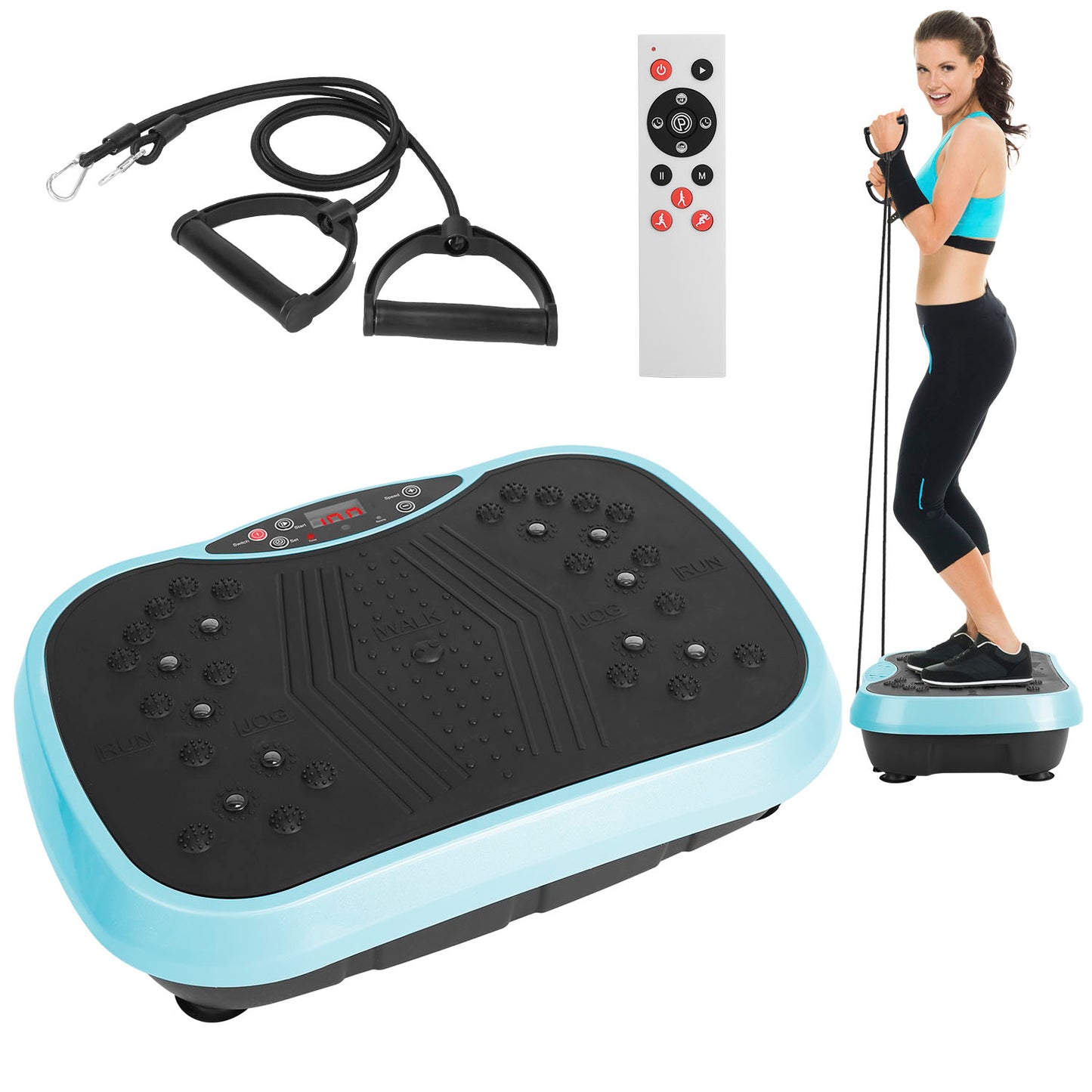 Whole Body Vibration Exercise Machine with Resistance Bands