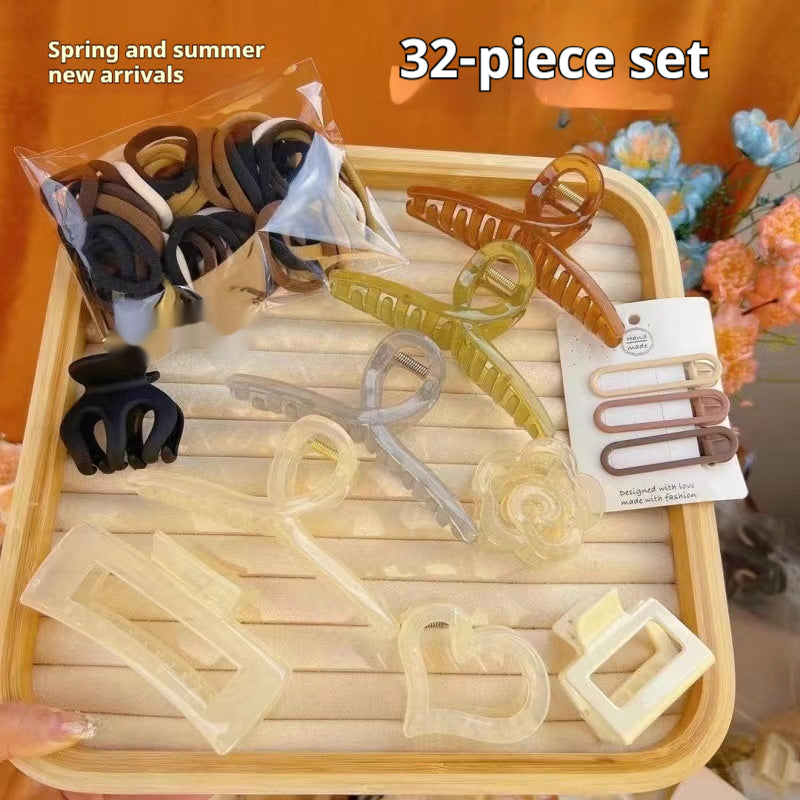 32-Piece Hair Clip Set - Assorted Acrylic Hair Accessories for Unisex