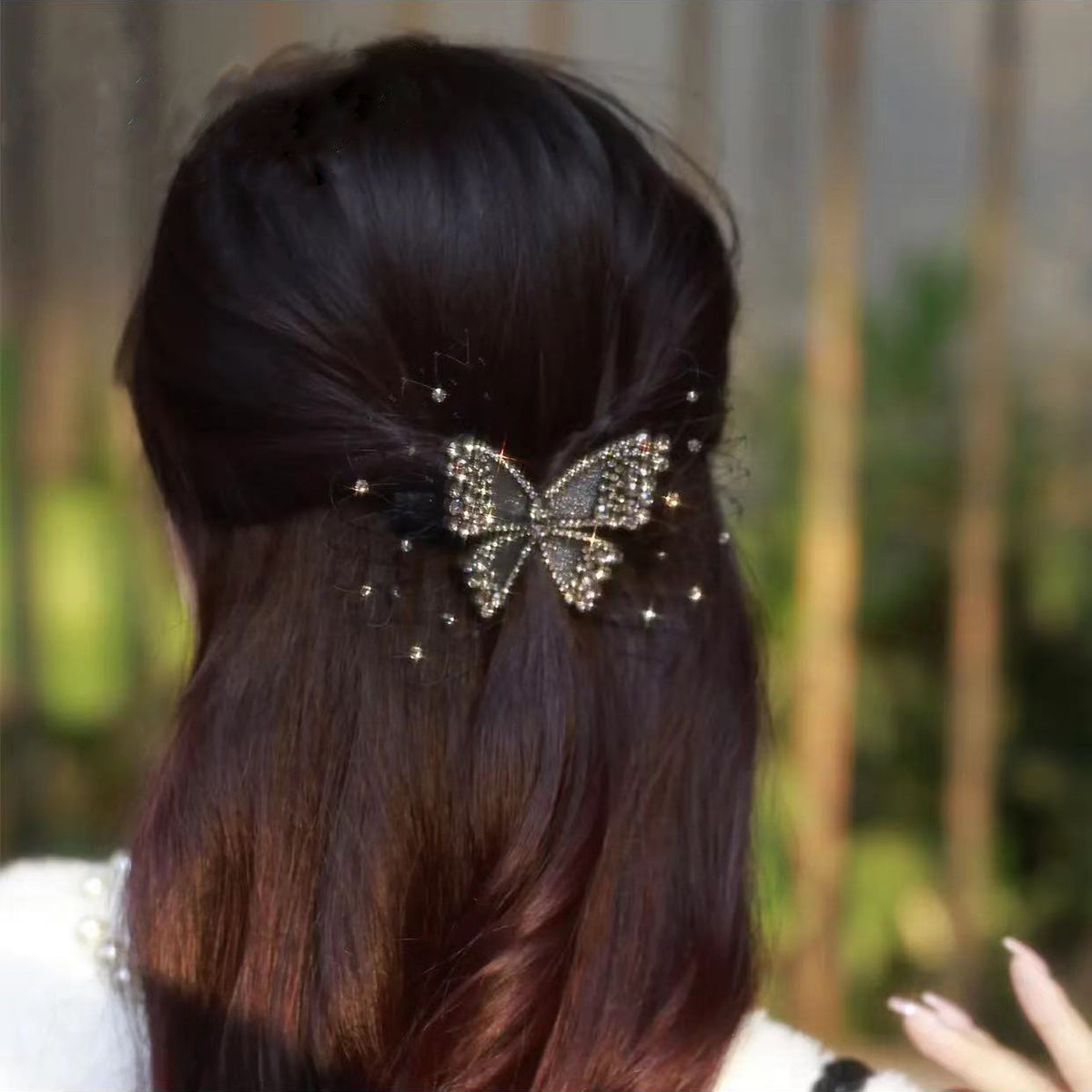 Butterfly Hairpin Clip with Rhinestone - Multiple Colors