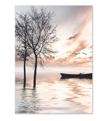 Abstract Warm-Style Decorative Painting for Gallery Corridor Entrance - Frameless Nordic Art