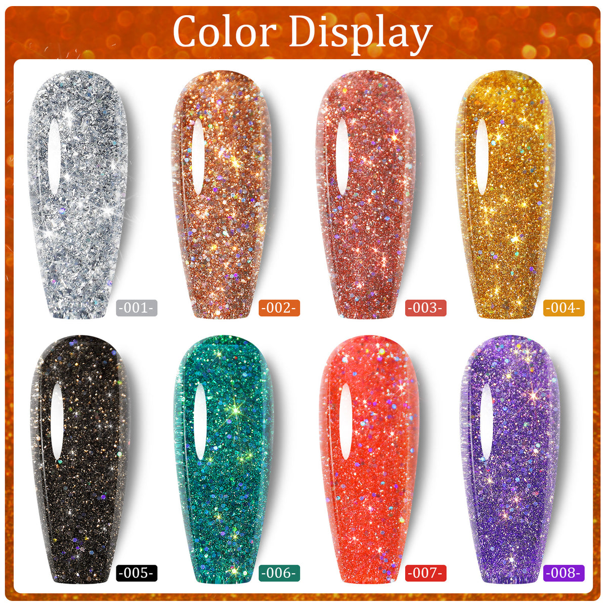 Diamond Sequins Glue for Nail Art - Gradient UV Polish & Glitter Embellishments