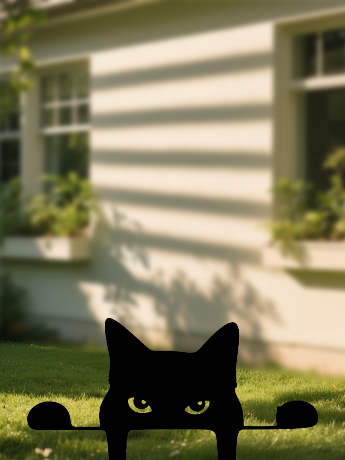 Whimsical Metal Cat Garden Decor for Outdoor Spaces