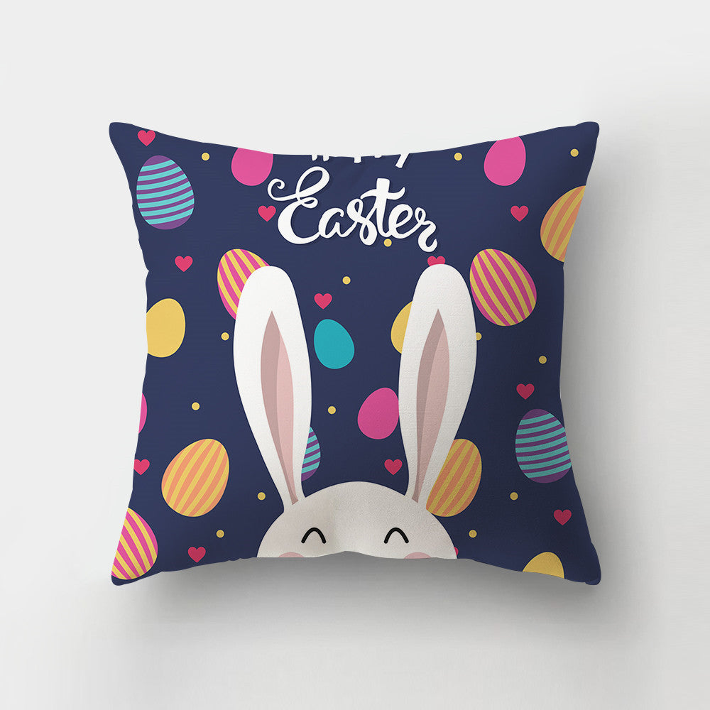 Nordic Minimalist Easter Rabbit Peach Fabric Pillow Cover - Cushion Decor