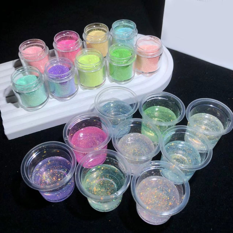 Diamond Stone Powder Nail Art Kit - 9 Color Glitter Set