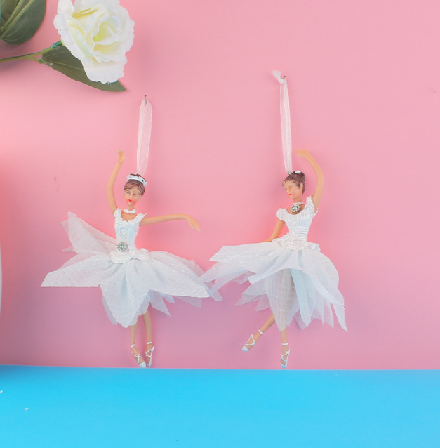 Ballerina Girl Hanging Tabletop Decoration - Festive Resin Ornament