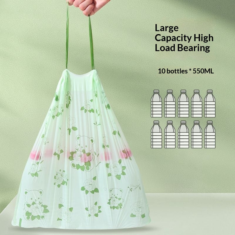 Large Household Garbage Bags with Drawstring and Mosquito Repellent Print