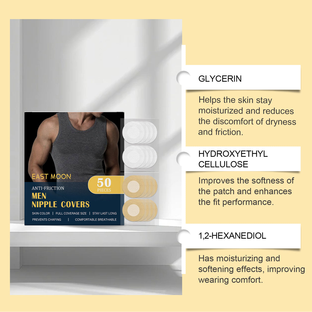 Men's Sports Anti Friction Chest Patch