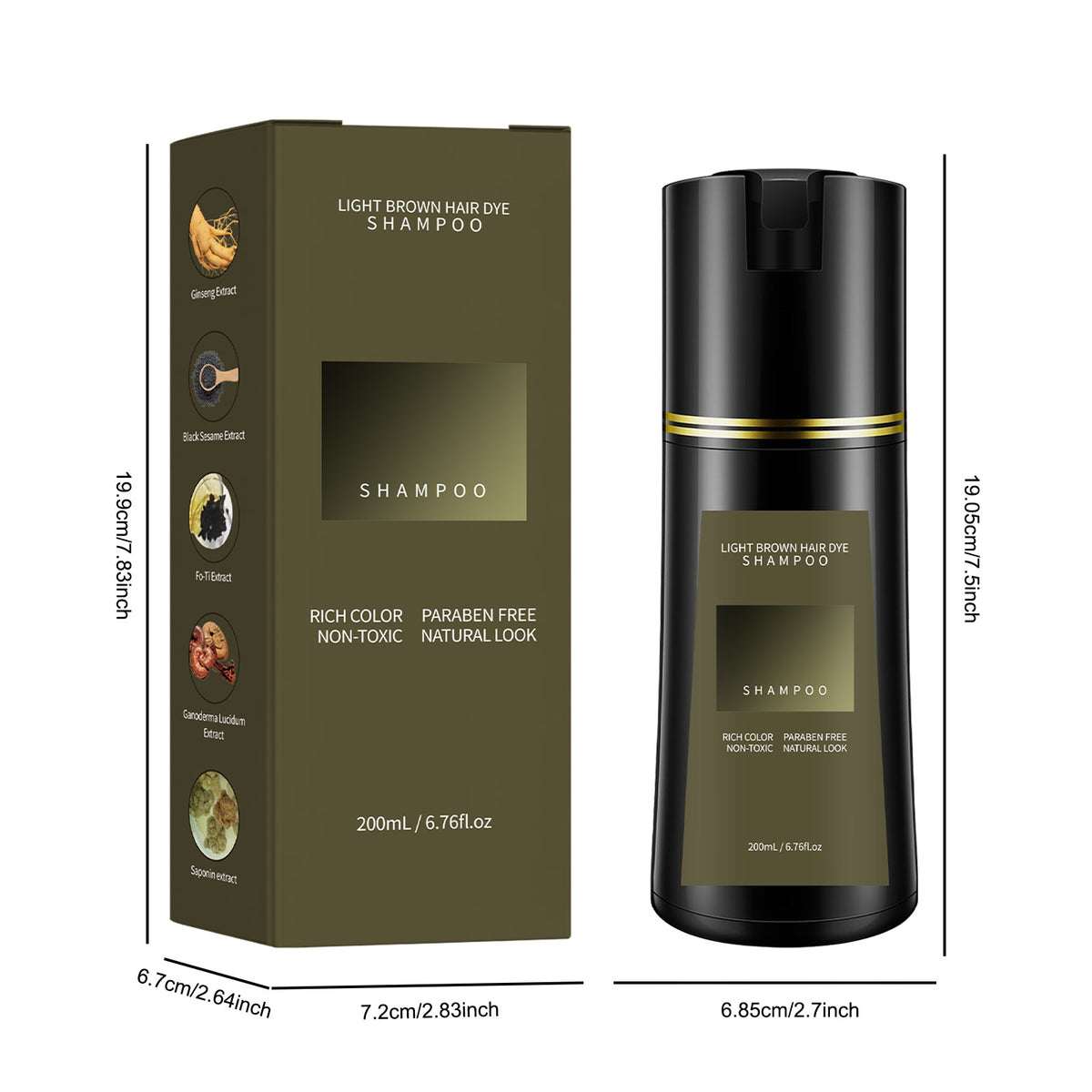 Plant Formula Mild Hair Dye Shampoo - 240ml Hair Coloring & Care