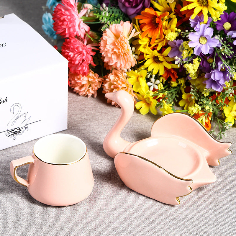 Ceramic Swan Coffee Cup - Multiple Colors, 101-200ml, Stylish Drinkware