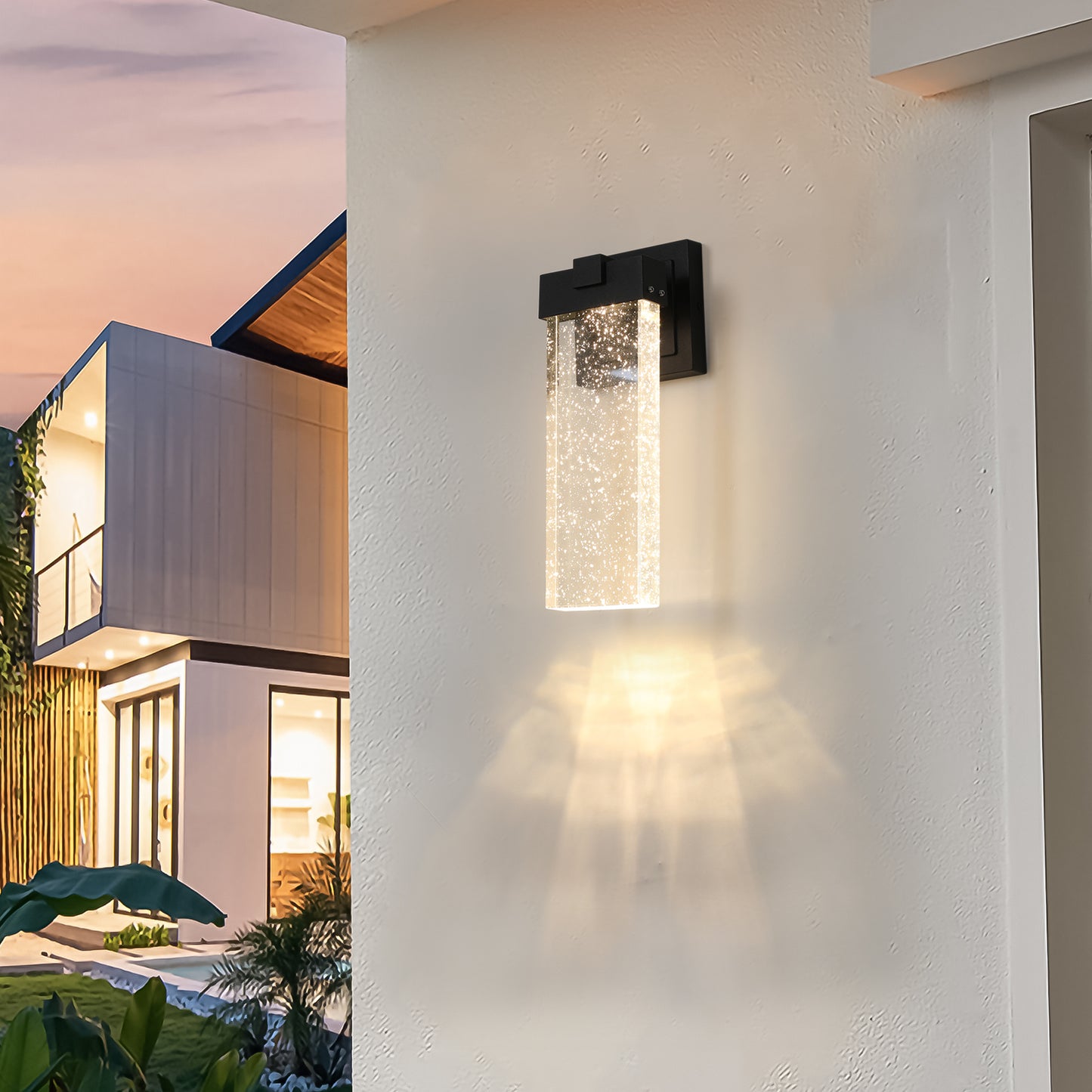Outdoor Waterproof LED Crystal Wall Lamp - 12W, 2 Pack