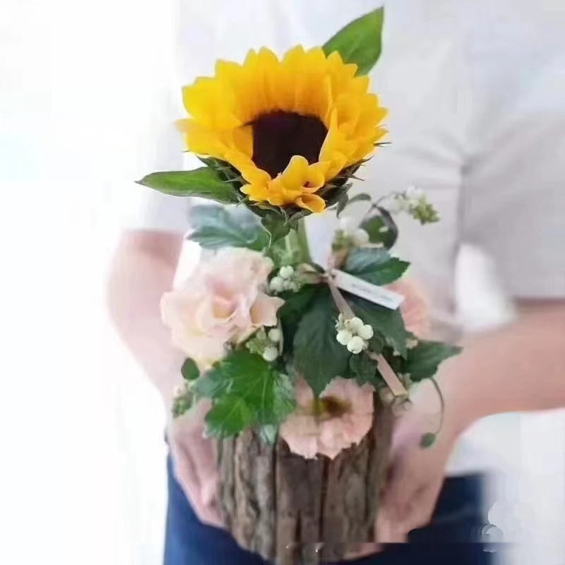 Bark Floral Flower Arranging Bucket for Home & Garden Storage