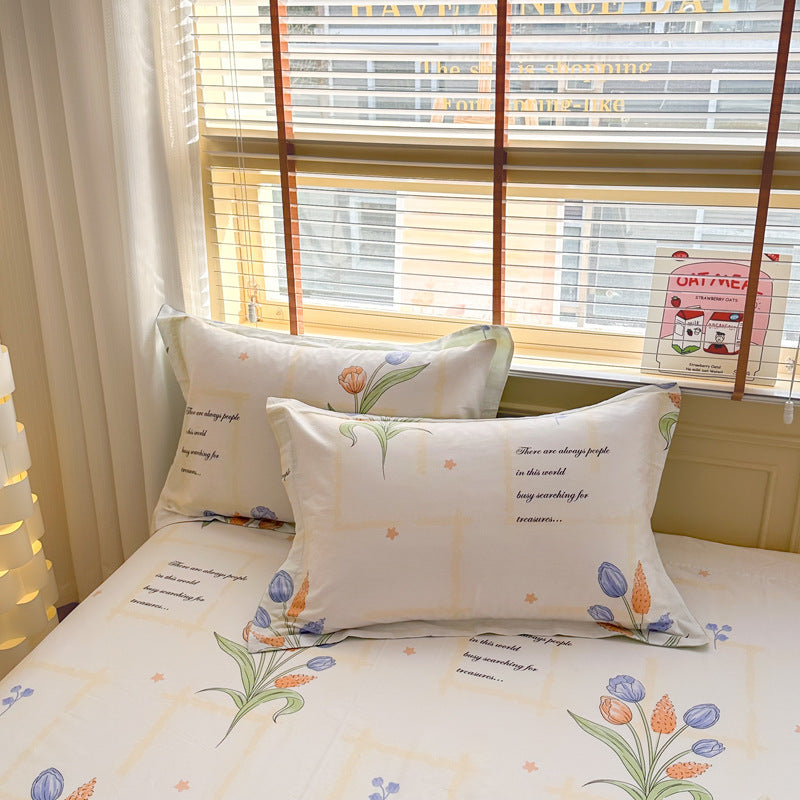 Cotton Twill Pillowcases Set - 100% Cotton, Modern Home Decor