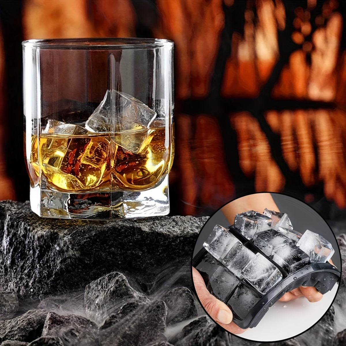 Large Silicone Ice Cube Tray Mold - Reusable, Non-Stick, Easy Remover
