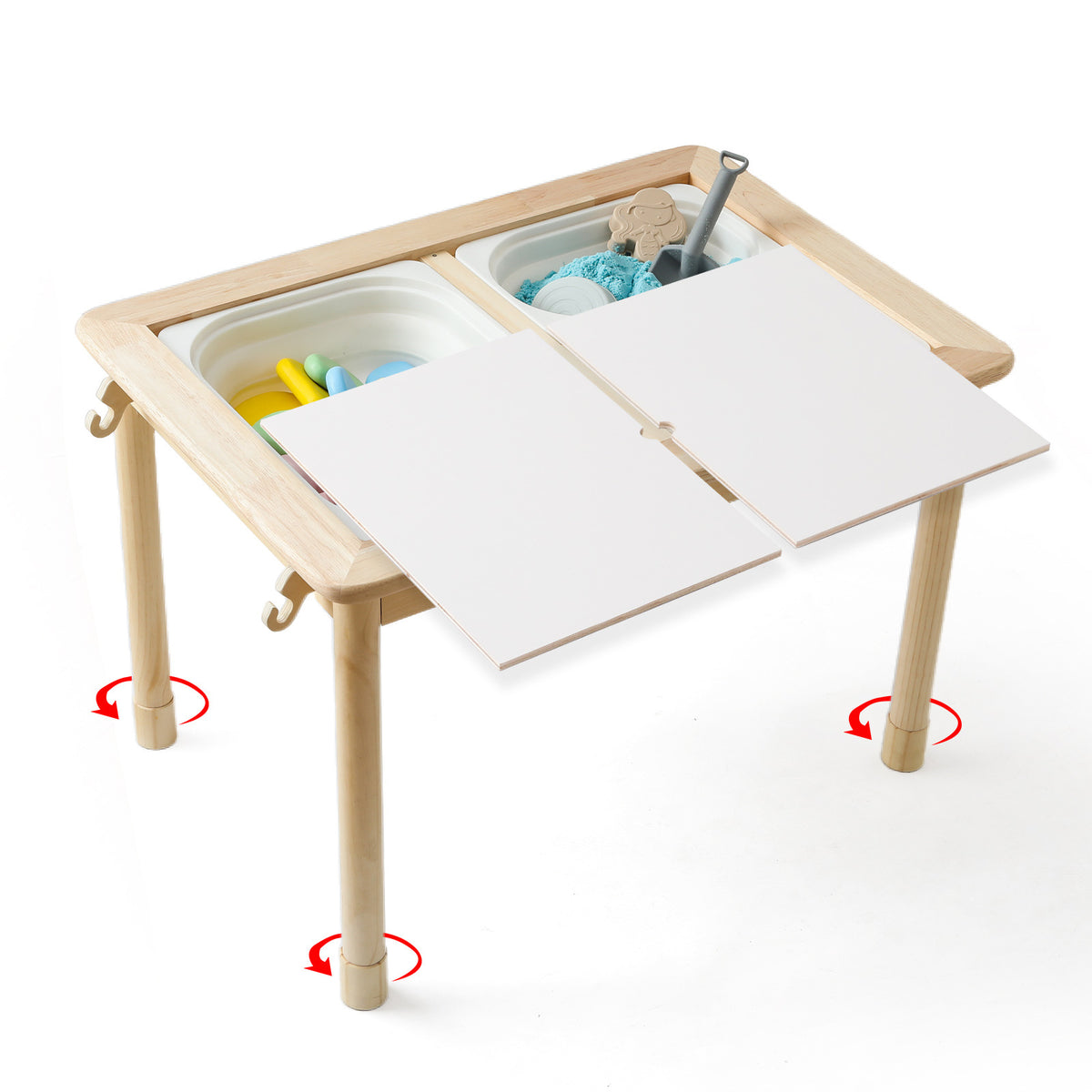 Solid Wood Children's Sensory Play Table - Pine Kids Activity Table