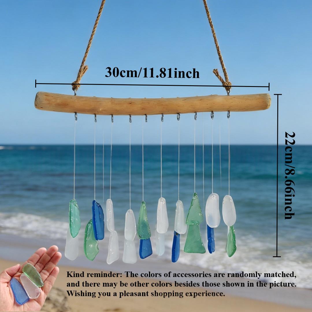 Handmade Sea Glass and Driftwood Wind Chime for Garden Decor