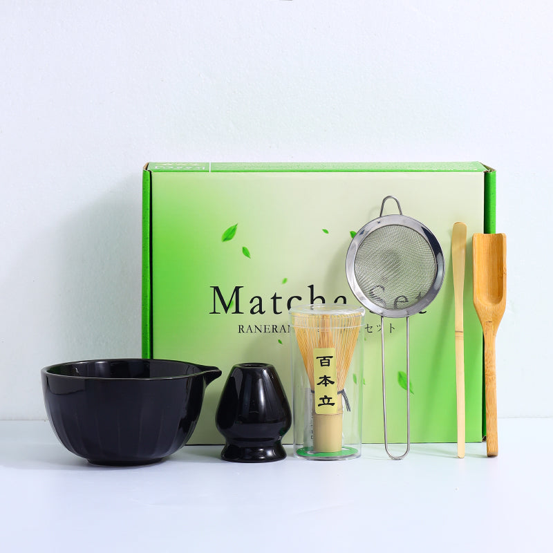 Japanese Tea Ceremony Set with Matcha Bowls & Whisks - Multiple Colors