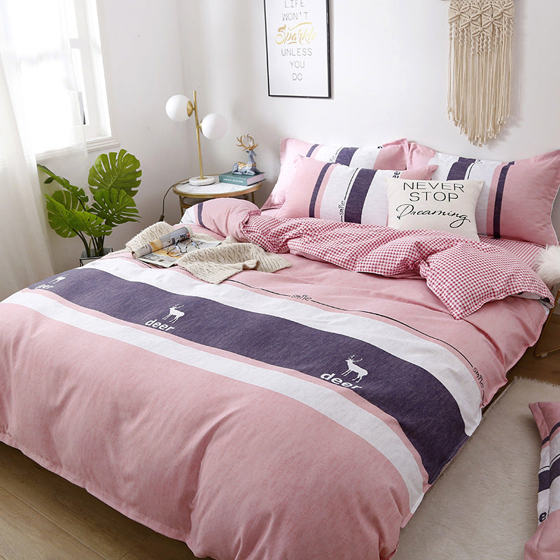 Pure Cotton Bedding Set - Multiple Sizes & Styles, Soft & Comfortable