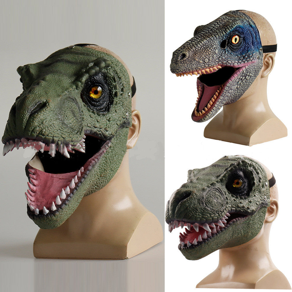 Dinosaur Latex Mask with Moving Mouth for Halloween Party Cosplay - Multiple Styles