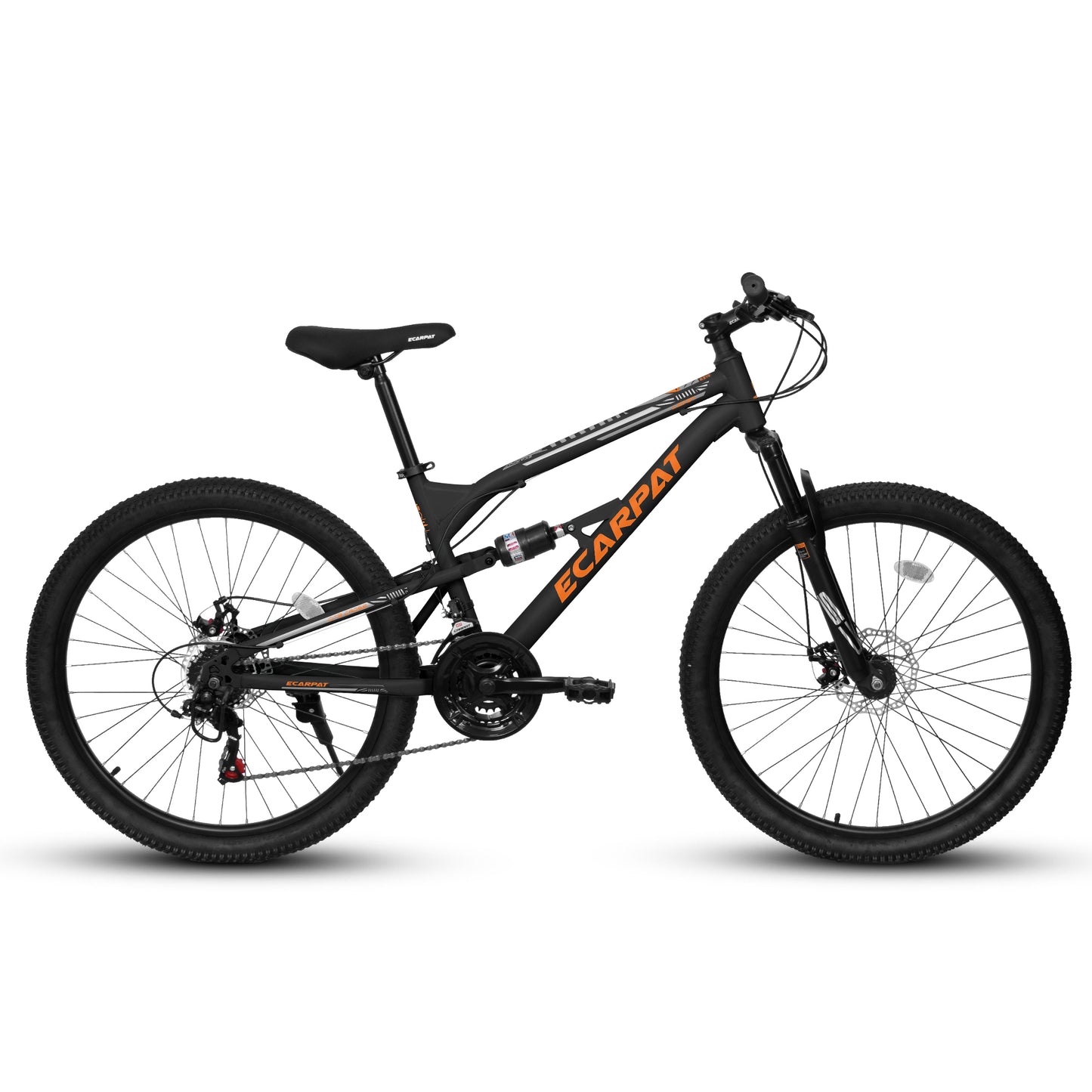 26-Inch Mountain Bike with Steel Frame & Shock Absorber - Black/Orange
