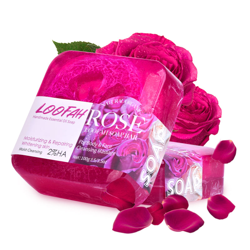 Rose Loofah Soap 100g