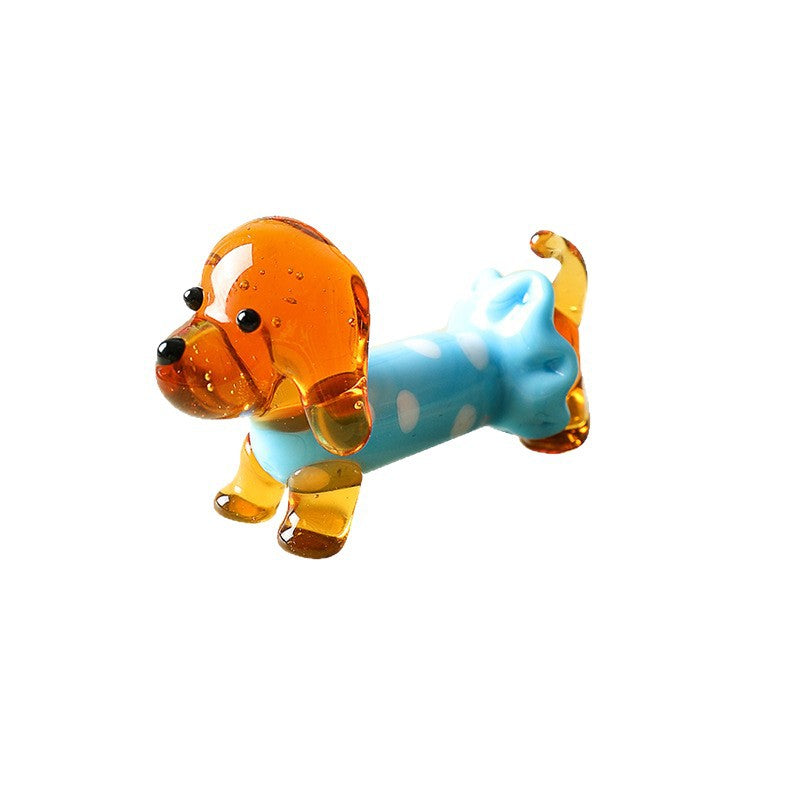 Decorative Glass Pet Figurine for Living Room - Modern Animal Ornament