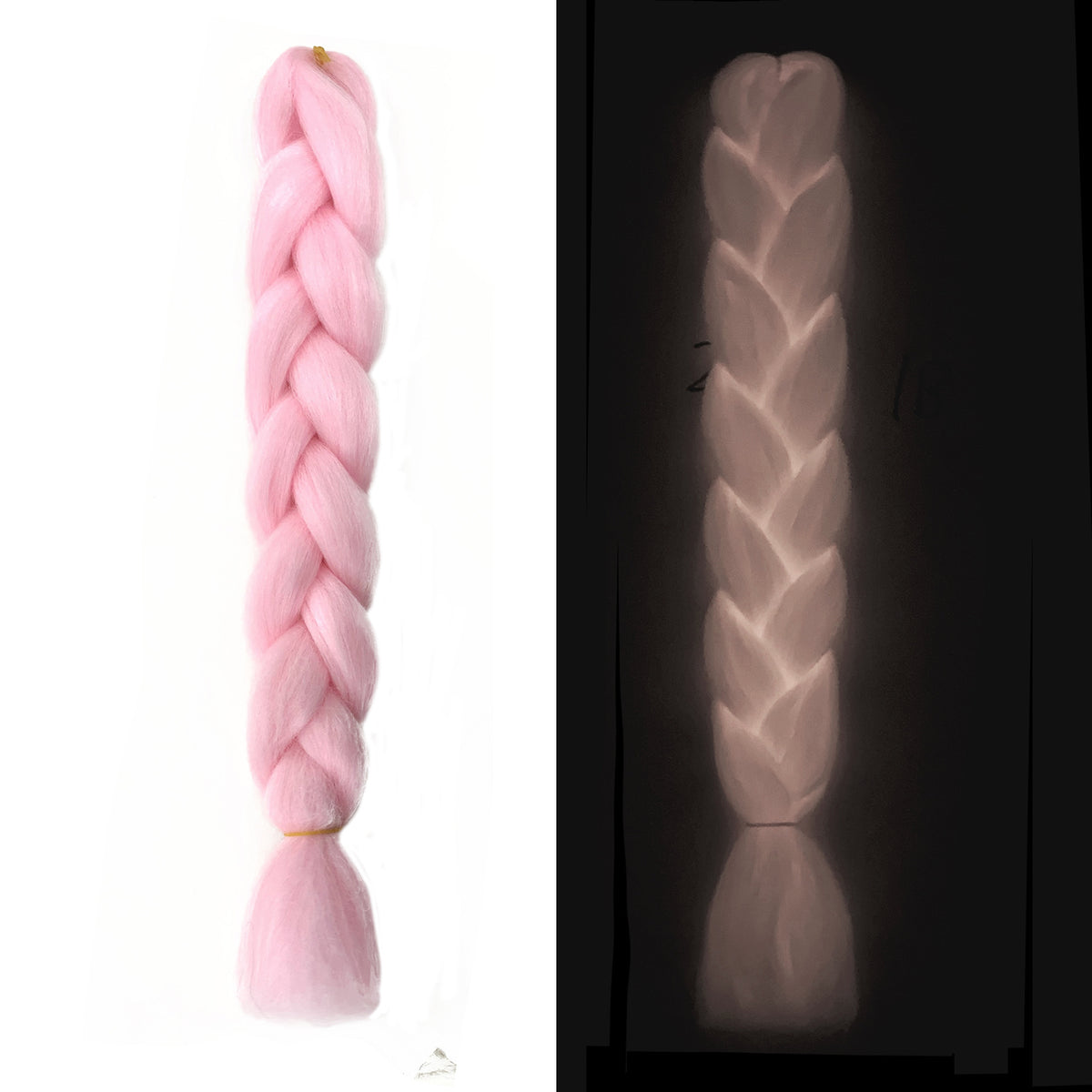 Fluorescent Chemical Fiber Wig Big Braid - Luminous Hair Weave with Color Options
