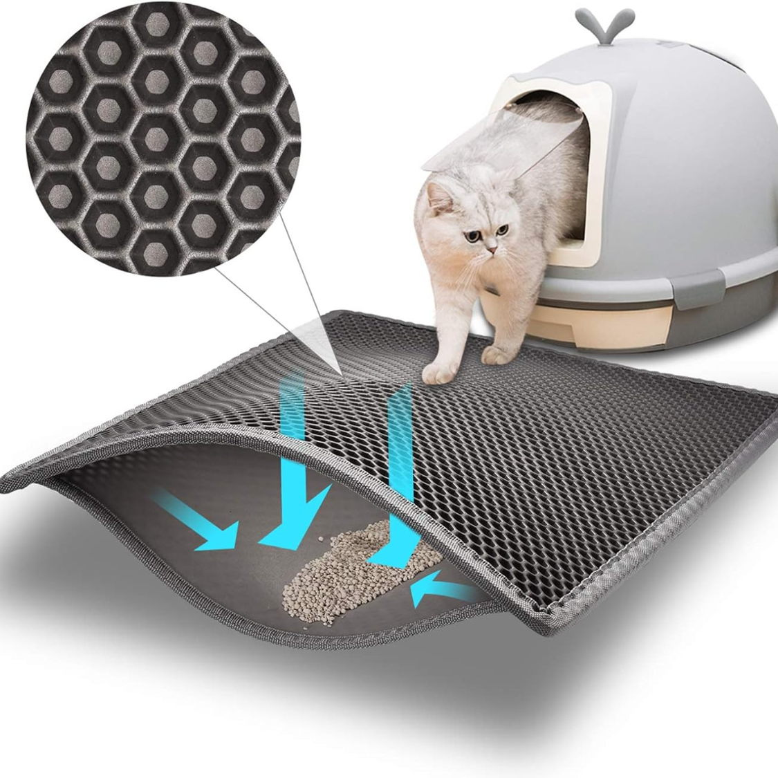 Double Layer Waterproof Cat Litter Mat - Urine Proof Pet Trap & Reusable