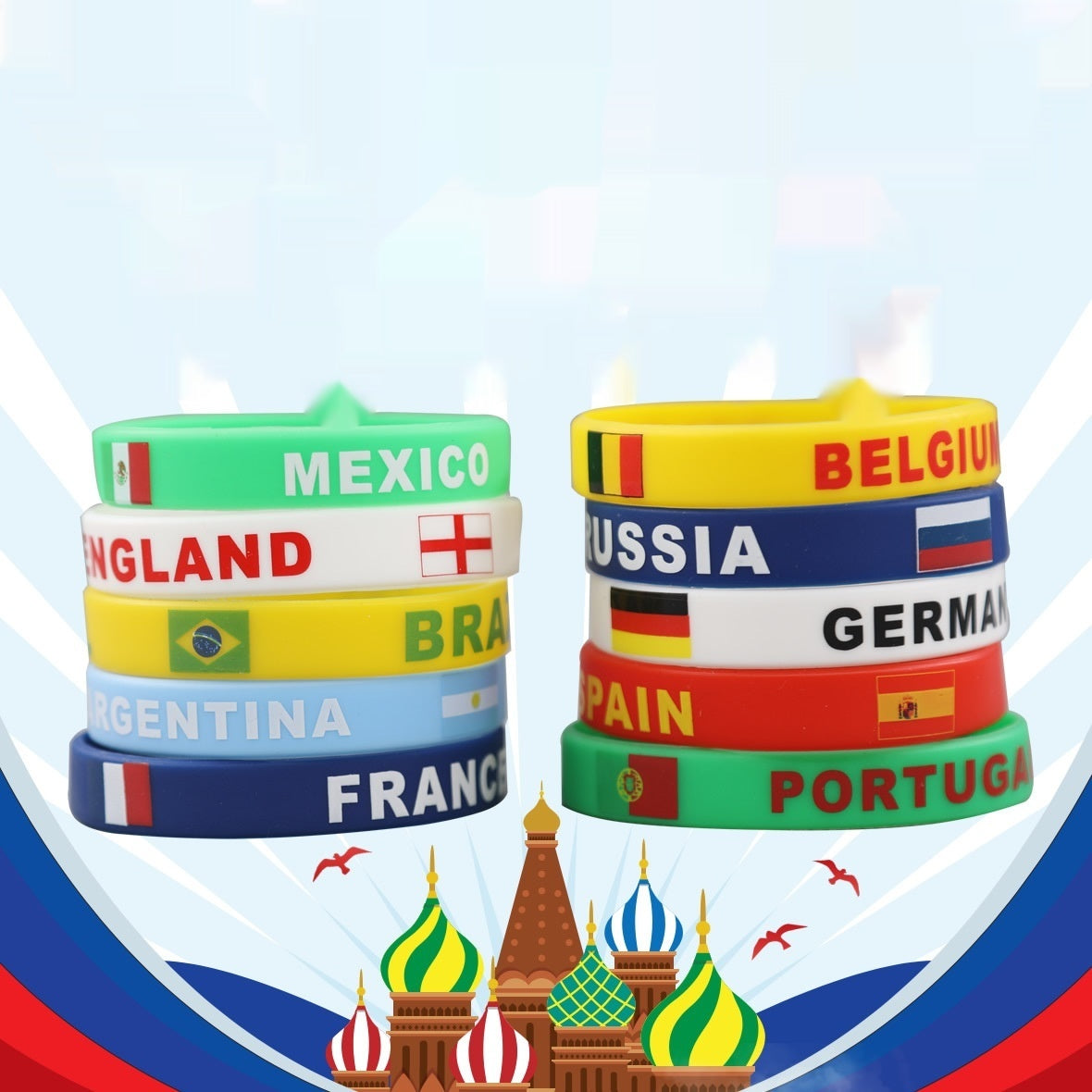 Football Flag Wrist Strap - Soccer World Cup Supporter Accessory 2PCS