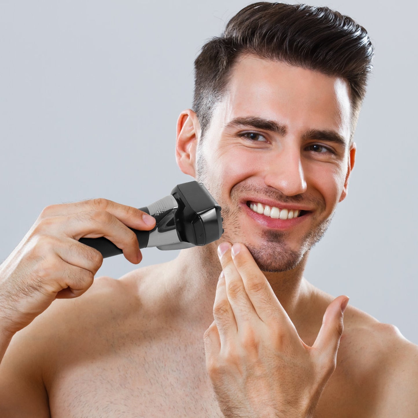 5-Blade Electric Foil Shaver for Men - Wet & Dry Beard Trimmer - Black