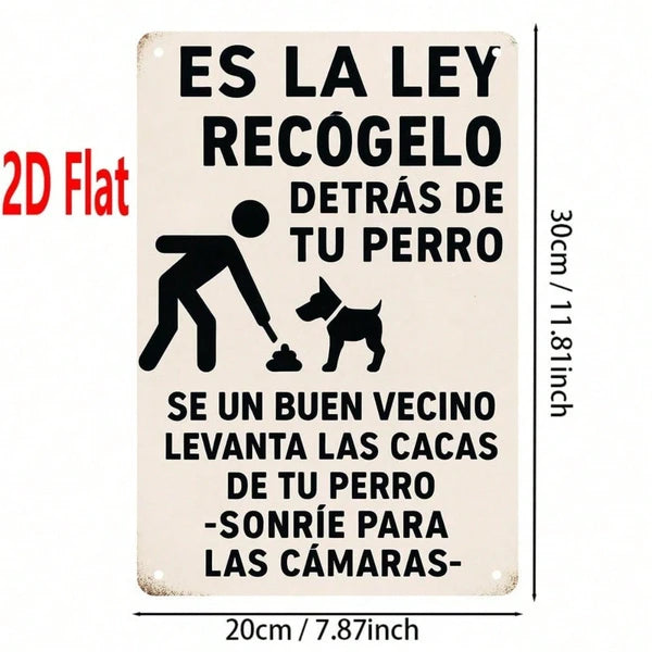 Dog Poop Reminder Sign - Spanish 'Por Favor Limpie El Excremento'