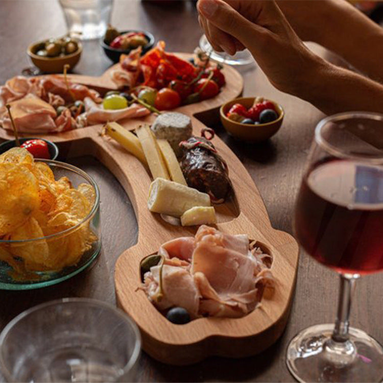 Wooden Fruit Plate - Modern Decorative Serving Dish for Kitchen & Garden