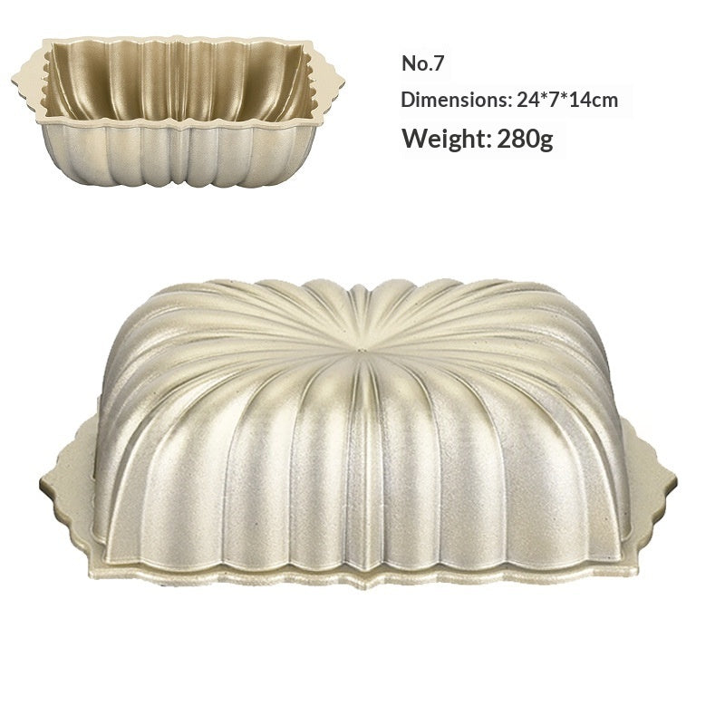 Cast Aluminum Hollow Cake Mold for Baking - Multi-Color Variants