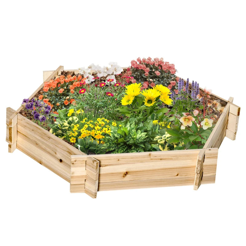 Screwless Hexagon Raised Garden Bed - DIY Herb and Plant Planter Box
